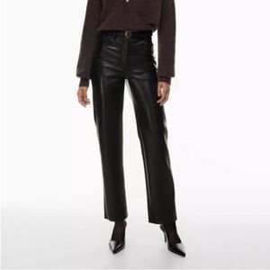 Wilfred Black vegan Leather Pants 6 nwot straight high rise